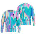 Shimmering Gradient Pattern Golf Shirts For Men, Polo Shirts For Men, Golfing Apparel