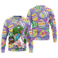 T-Rex Bunny Painted Easter Eggs Golf Shirts For Men, Men's Funny Golf Shirts, Polo Shirts For Men