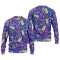 Neon Tropical Raccoon Cocktail Pattern Hawaiian Golf Shirt, Men's Golf Shirt, Polo Shirts For Men
