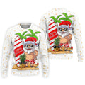 Men's Vacation Mode Santa Sufing Golf Shirt, Christmas Golf Shirt, Golf Apparel For Men