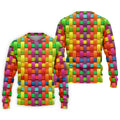 Colorful Interlaced Ribbon Pattern Hawaiian Golf Polo, Golf Tops For Men, Golfing Apparel