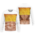 Bubbly Beer Foam Faux Abs Sleeveless Crop Golf Shirt, Printed Golf Shirts, Mens Golf Apparel