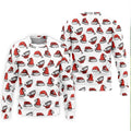 Santa Hat Pattern Christmas White Golf Tops For Men, Christmas Golf Shirt, Men's Golf Apparel