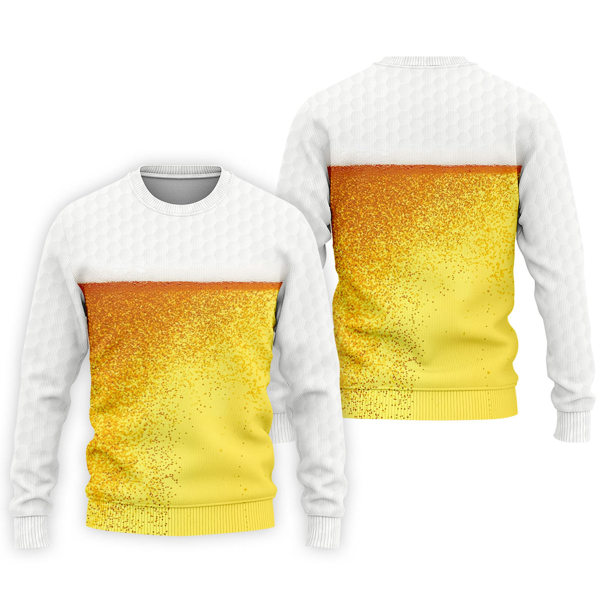 Cold Beer Print Men's Golf Polo Shirt, Beer Glass Pattern Design, Golf Shirts For Men