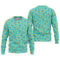 Tropical Vibe Hawaiian Pattern Turquoise Golf Shirt, Golf Tops For Men, Golf Gift For Men