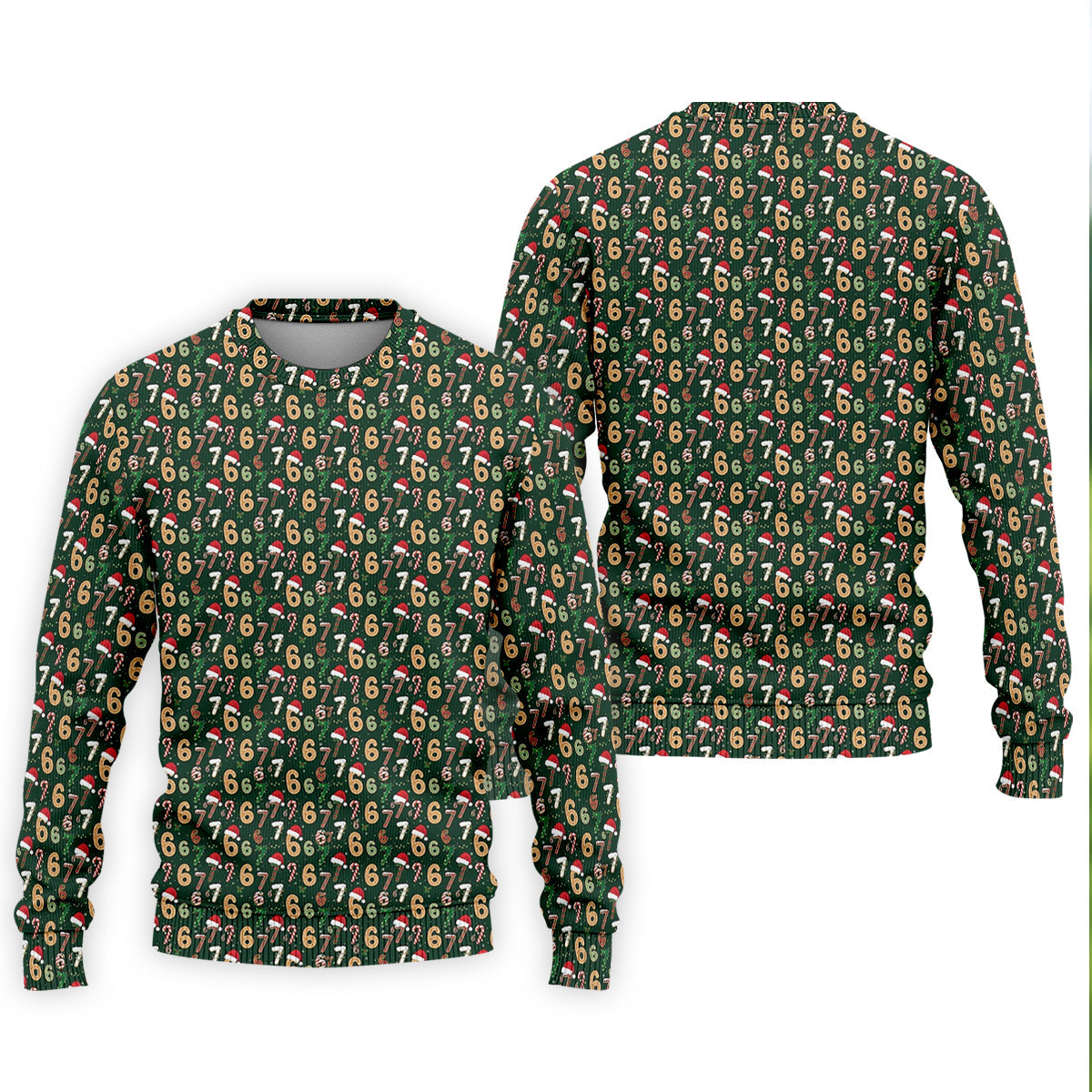 Six Seven Funny Christmas Green Golf Tops For Men, Christmas Golf Shirt, Men Golf Apparel