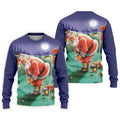 Men's Santa Night Golf Scene Golf Shirt, Christmas Golf Shirt, Golf Apparel For Men