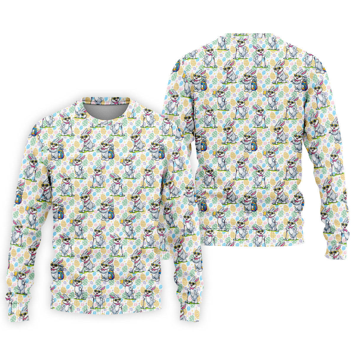 Funny Easter Bunny Golf And Beer Golf Shirts For Men, Men's Funny Golf Shirts, Polo Shirts For Men