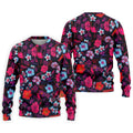 Colorful Hibiscus Tropical Floral Hawaiian Golf Shirt, Summer Vibe Golf Shirts For Men