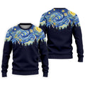 Van Gogh Inspired Starry Night Forest Hawaiian Golf Polo, Golf Tops For Men, Golfing Apparel