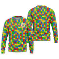 It's Okay To Be Different Colorful Puzzle Pattern Autism Awareness Men's Golf Shirt, Polo Shirts For Men