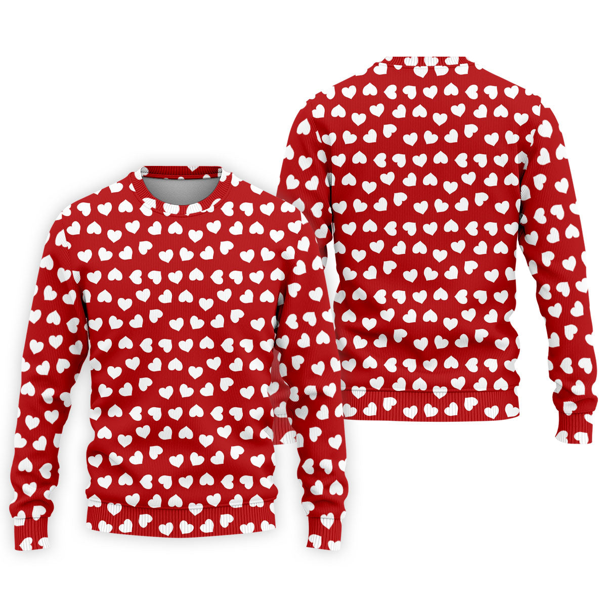 White And Red Heart Pattern Golf Tops For Men, Valentine Golf Gift, Polo Shirts For Men, Golf Gift For Men