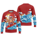 Men's Funny Santa Surfing Men's Golf Polo, Christmas Golf Shirt, Golf Apparel For Men