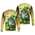 Happy St Patrick's Day Shamrock Gnome Golf And Beer Polo Shirts For Men, Golf Shirts For Men