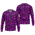 Purple Skull Gothic Pattern Hawaiian Golf Shirt, Mens Golf Polo, Printed Golf Shirts