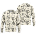 Vintage Donkey Sketch Pattern Hawaiian Golf Polo Shirt, Hawaiian Golf Shirt, Golf Shirts For Men