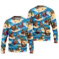 Cool Rooster Beach Vacation Hawaiian Golf Shirt, Mens Golf Polo, Printed Golf Shirts