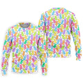 Pastel Easter Peeps Daisy Pattern Golf Shirts For Men, Cute Golf Outfit, Polo Shirts For Men