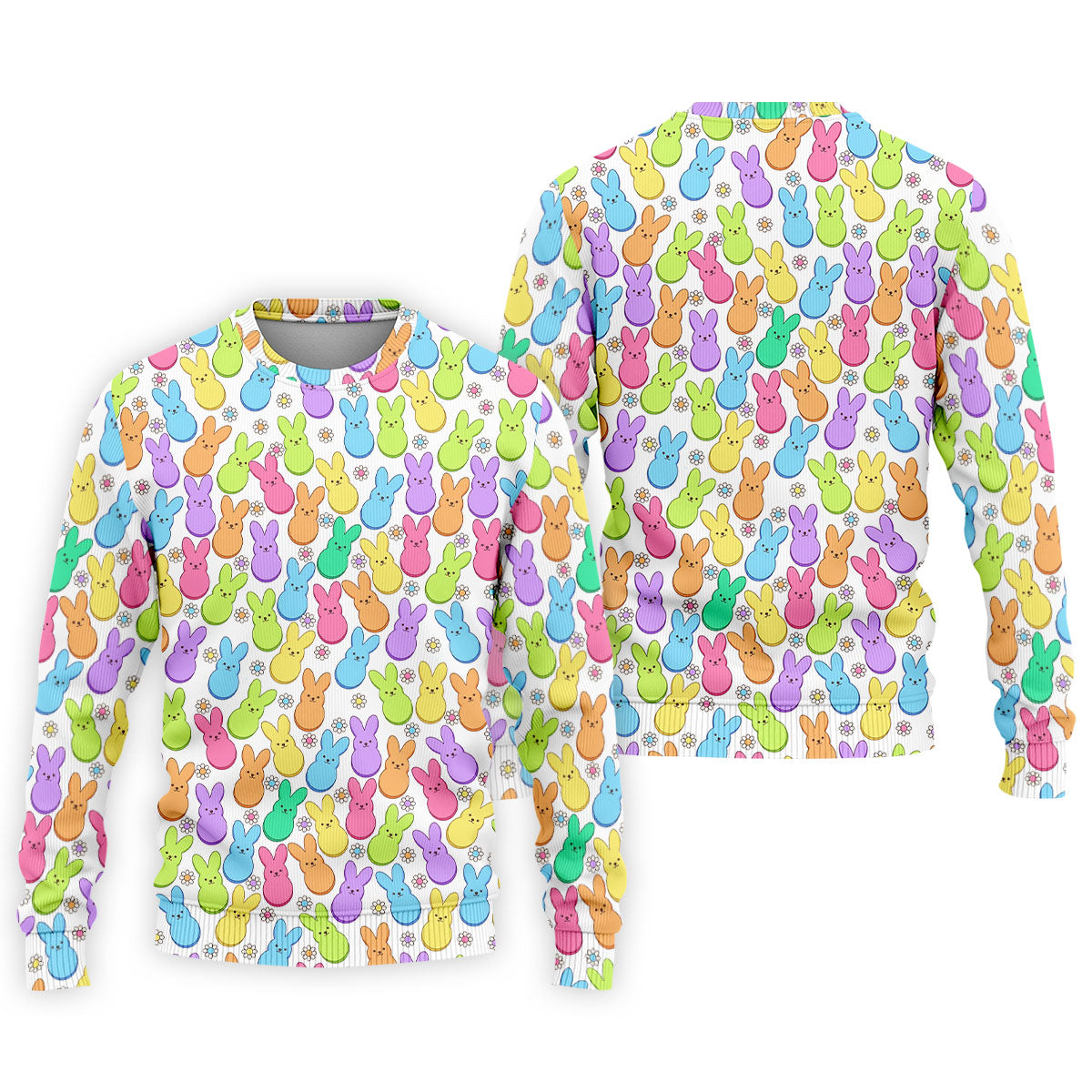 Pastel Easter Peeps Daisy Pattern Golf Shirts For Men, Cute Golf Outfit, Polo Shirts For Men