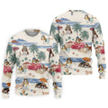 Summer Basset Hound Paradise Hawaiian Golf Polo, Golf Tops For Men, Golfing Apparel
