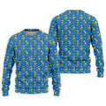 Cartoon Cactus Golfer Blue Golf Shirt, Mens Golf Polo, Golf Apparel For Men, Printed Golf Shirts