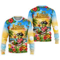 Funny Tropical Frog Drinking Hawaiian Golf Shirt, Mens Golf Polo, Printed Golf Shirts