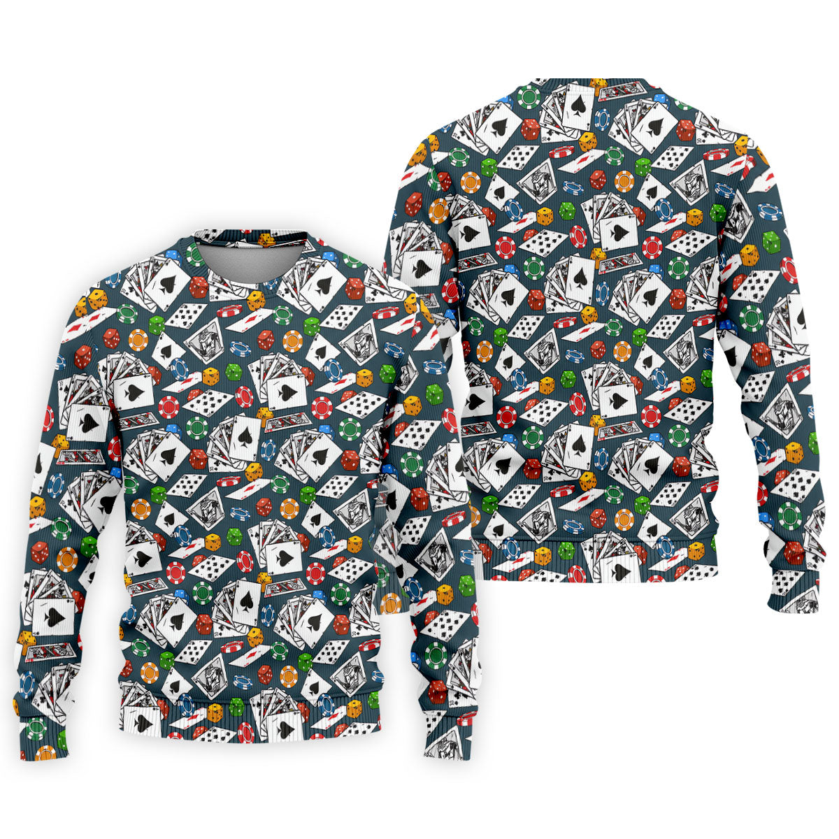 Poker Blackjack Hawaiian Golf Shirt, Playing Card Pattern Men's Golf Shirt, Polo Shirts For Men