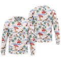 Summer Chihuahua Paradise Pattern Hawaiian Golf Polo, Golf Tops For Men, Golfing Apparel