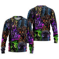 Neon Fantasy Villain Collage Halloween Polo Shirt, Men's Golf Shirt, Golf Apparel For Men