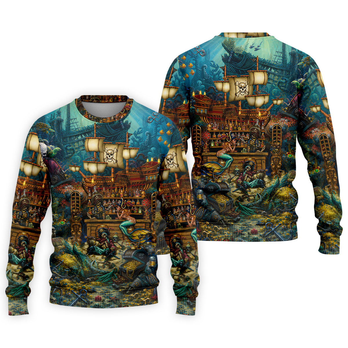 Pirate Life Tiki Pattern Hawaiian Golf Shirt, Men's Golf Shirt, Polo Shirts For Men