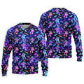 Neon Astronaut Skateboarding Galaxy Polo Shirt, Mens Golf Shirts, Golf Polo Shirts For Men, Printed Golf Shirts