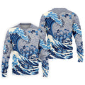 Japanese Wave Cat Hawaiian Golf Shirt, Golf Shirts For Men, Mens Golf Apparel