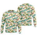 Christmas Santa Surfing Tropical Hawaiian Golf Shirt, Golf Shirts For Men, Printed Golf Shirts