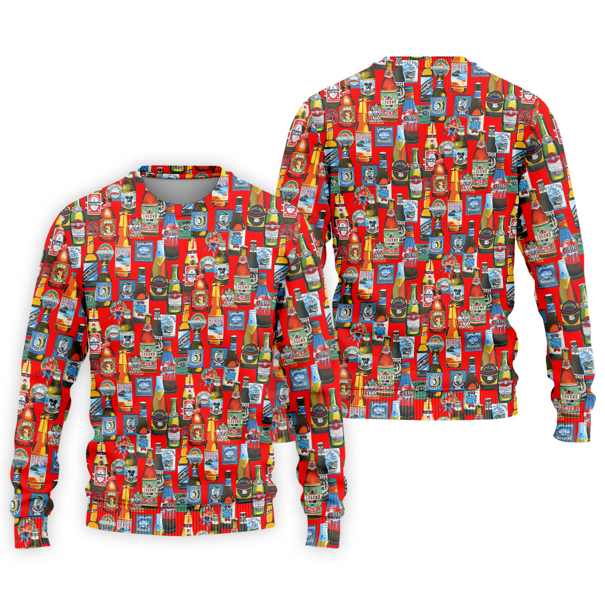 Beer Bottle Labels Red Golf Shirt, Men's Funny Golf Shirts, Golf Tops For Men, Golf Shirts For Men