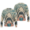 Vintage Shark Jaw Tattoo Art Golf Polo Shirt, Golf Shirts For Men, Printed Golf Shirts