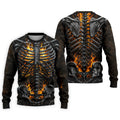 Burning Skeleton Rib Cage Halloween Polo Shirt, Mens Polo Shirts, Golf Apparel For Men