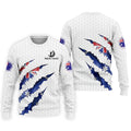 Golf Ball Pattern Australia Flag Print Scratch Effect Men's Golf Top, Golf Shirts For Men