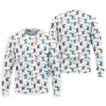 Christmas Characters Golf Pose Men's Funny Golf Shirts, Christmas Golf Shirt, Polo Shirts For Men