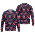 Dark Tropical Pink Flamingo Pattern Golf Shirt, Mens Polo Shirts, Hawaiian Golf Shirt, Printed Golf Shirts