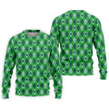 Lucky Four Leaf Clover Golf Ball Pattern Argyle Pattern St Patrick's Day Golf Shirt, Polo Shirts For Men