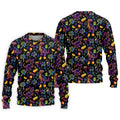 Neon Dinosaur Tropical Theme Hawaiian Golf Shirt, Polo Shirts For Men, Golfing Apparel