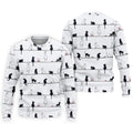 Cute Black and White Cats Pattern Golf Shirt, Men's Golf Shirt, Golf Polo Shirts For Men