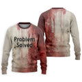 Bloody Problem Solved Men's Golf Shirts, Halloween Golf Shirt, Halloween Theme Shirts, Fun Golf Shirts For Mens