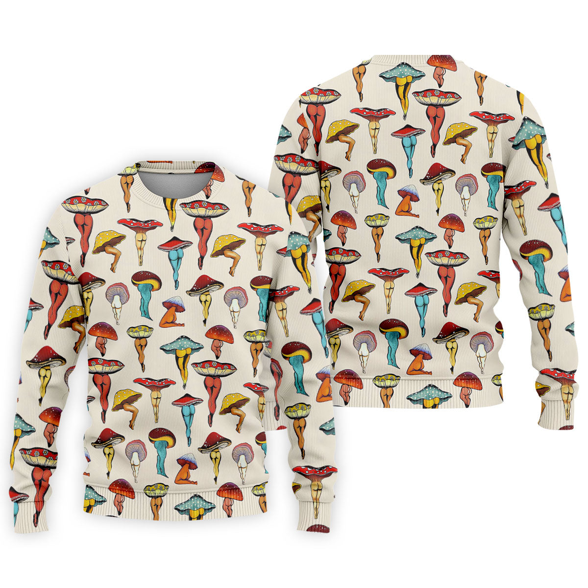 Funny Mushroom Legs Pattern Golf Polo Shirt, Printed Golf Shirts, Golf Polo Shirts For Men