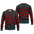 3D Effect Circular Pattern Red Golf Shirt, Cool Golf Outfit, Men's Funny Golf Shirts, Polo Shirts For Men