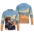 Beach Monkey Sky Sand Hawaiian Golf Polo, Golf Tops For Men, Golfing Apparel