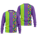 Fleur De Lis Argyle Pattern Purple Green Gold Stripes Golf Tops For Men, Polo Shirts For Men, Golf Shirts For Men