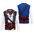 Caribbean Pirate Golf Shirt, Classic Buccaneer Captain Uniform, Golf Shirt For Men