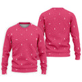 Pink Ribbon Golf Pattern Breast Cancer Polo Shirt, Golf Shirts For Men, Mens Golf Apparel