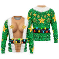 Green Santa Gold Stars Christmas Golf Shirt, Mens Golf Shirts, Mens Polo Shirts